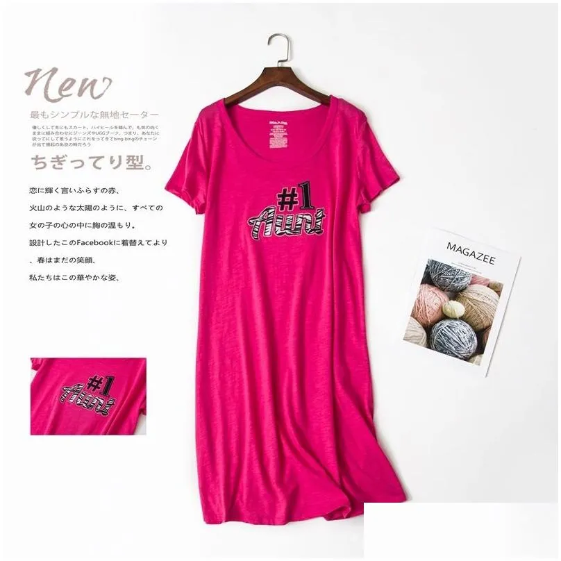 plus size 3xl summer girls casual cartoon nightgown women 100% cotton sleepshirts female short sleeve o collar sleeping dress y200425