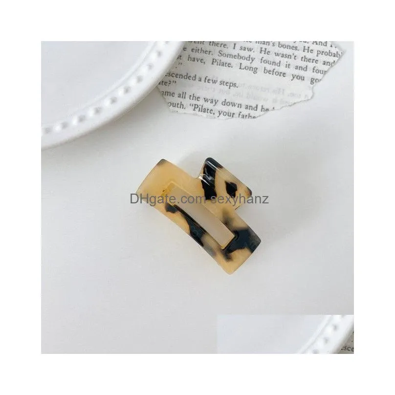 acetate hair claws leopard hollow square hair clip small hairpins women girl hair accessories fashion headdress