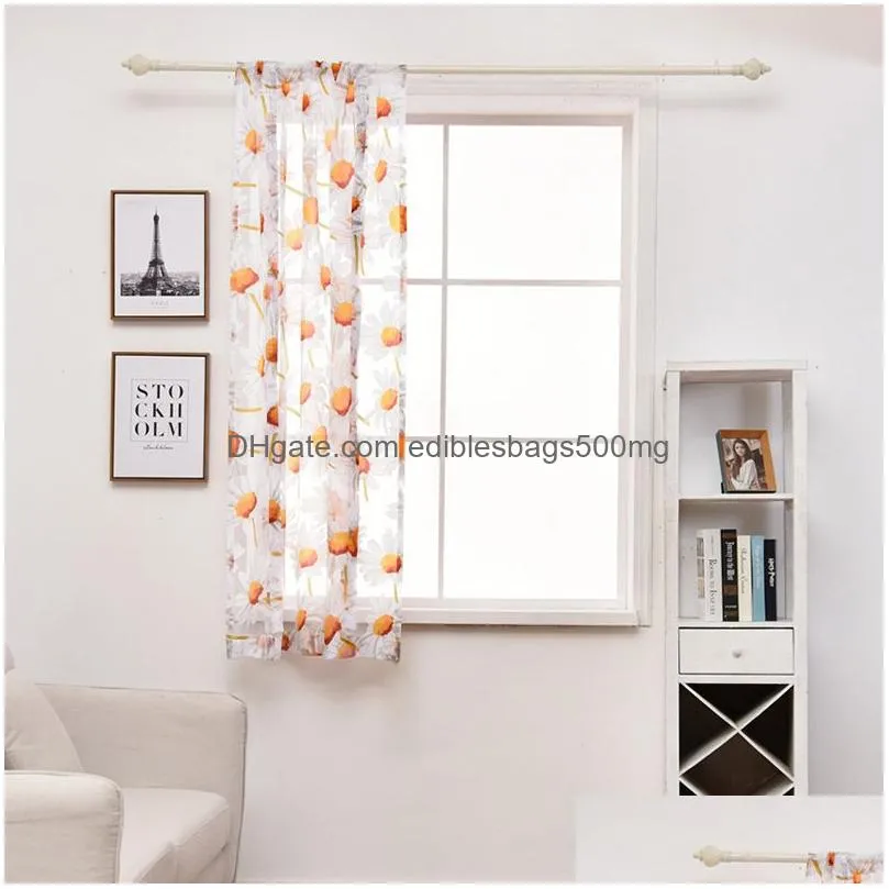 multi sizes curtain living room tulle modern shades flower printed curtain short sheer curtains window drape valance home decor vt0899