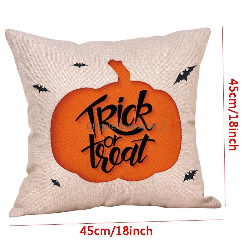 halloween decoration pillow cover pumpkin car pillow case letter print throw pillow cushion cover party supplies home decoration dbc