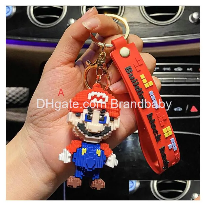 cartoon animation charms jewelry keychain backpack key ring accessories hanger 4 colors