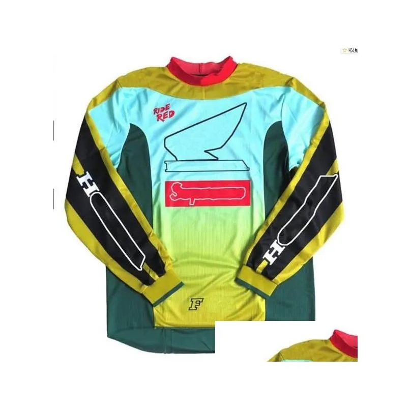 motorcycle downhill jersey long sleeves motocross polyester quickdrying tshirt the same style is customized