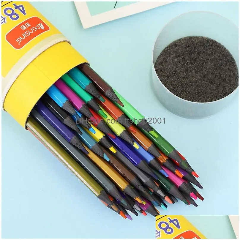 12/18/24/36/48 colors wood watercolor pencil lead hardness hb professional colored pencils art school office supplies vtky2295