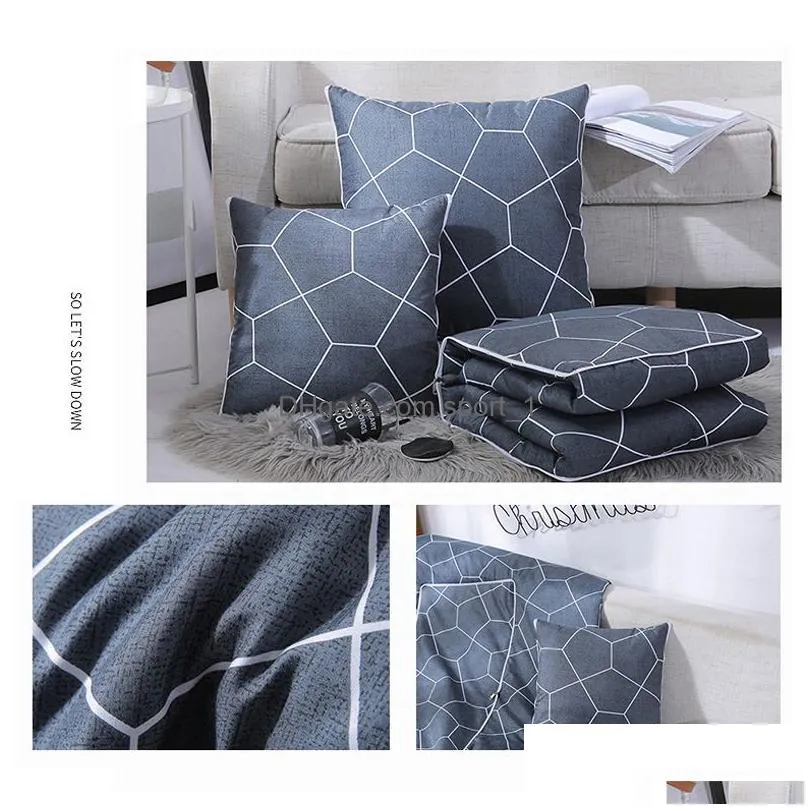 creative multifunction air conditioning comforters quilt foldable pillow quilt summer printed fashion blanket wrap gift customize dbc