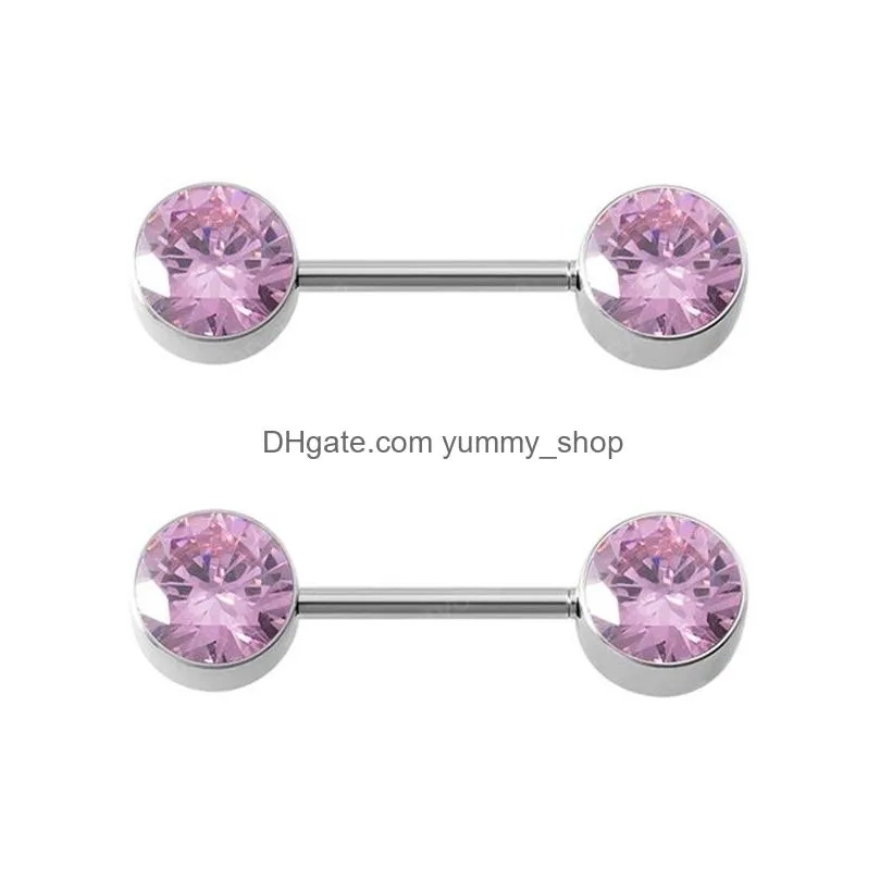 nipple piercing bar zircon nipple ring crystal breast shield stainless steel barbell stud for women sexy body jewelry