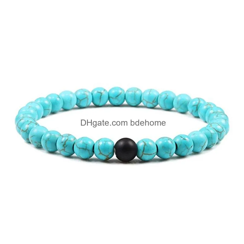 natural stone bracelets for women christmas jewellery mens bangles elastic rope charm malachite turquoises 6mm beads bracelet
