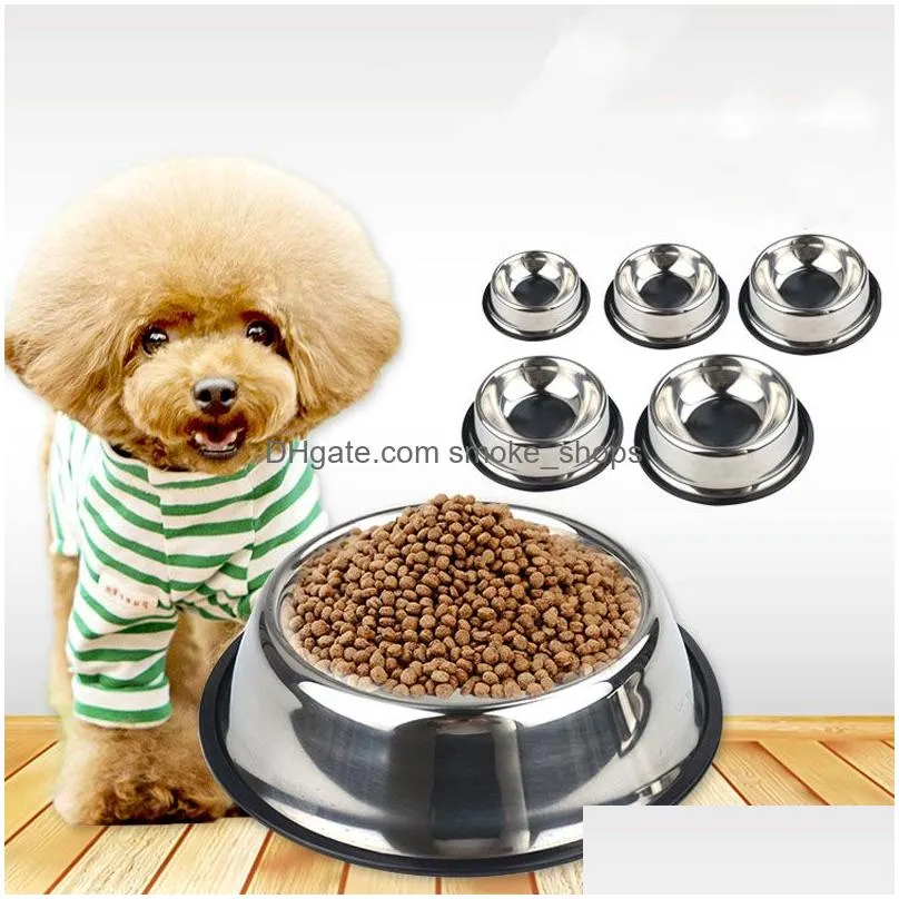 stainless steel dog cat bowl nonslip pet feeder pet bowl pets supplies cat food bowl pet dog accessories vtky2332