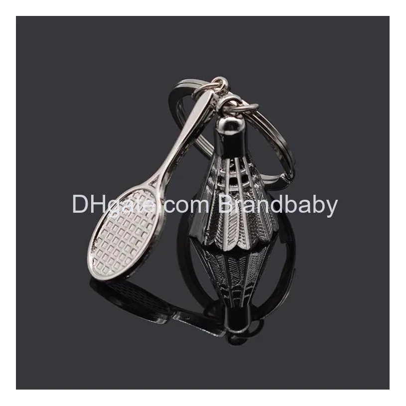 creative simulation shuttlecock metal jewelry key chain bag alloy key ring charm ornament