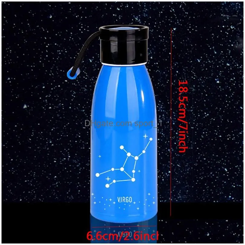 creative twelve constellations water bottle 300ml 10oz insulate double layer glass bottle fashion glass water bottle customizable dbc