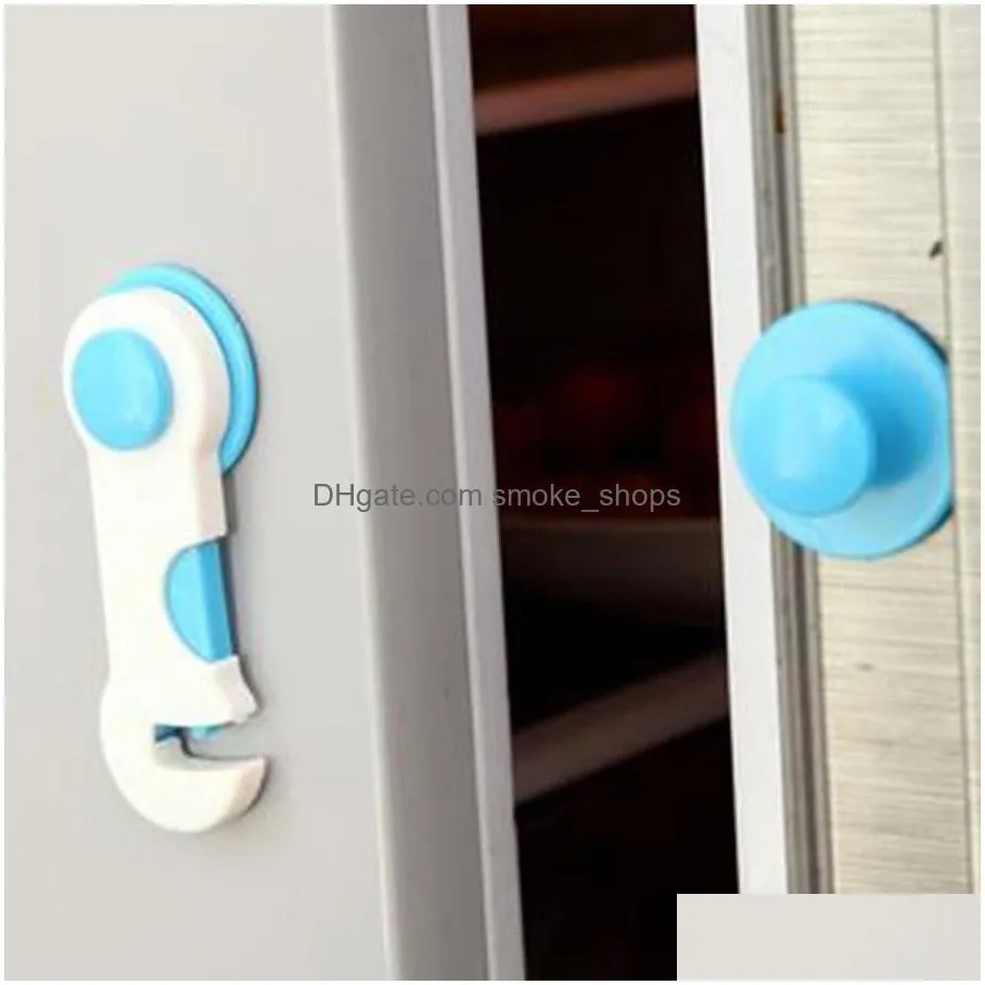 kids safety pink blue refrigerator door loc home use protection children drawer doors locks baby child plastic simple lock dh0918