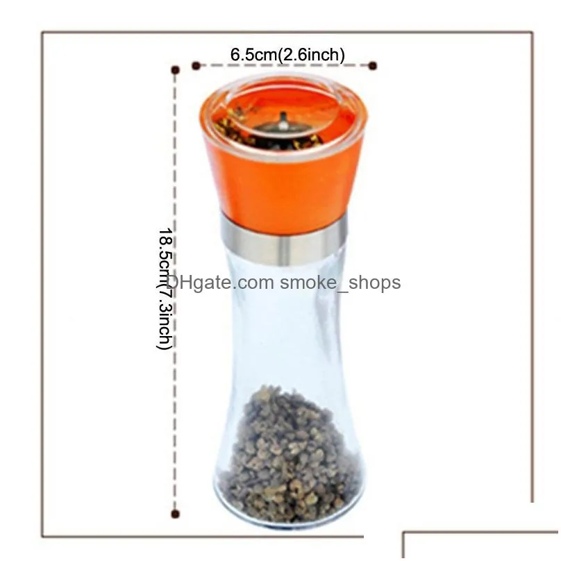 kitchen creative glass pepper mills grinder portable pepper powder grinder machine coarse salt grinder seasoning bottle vtky2250