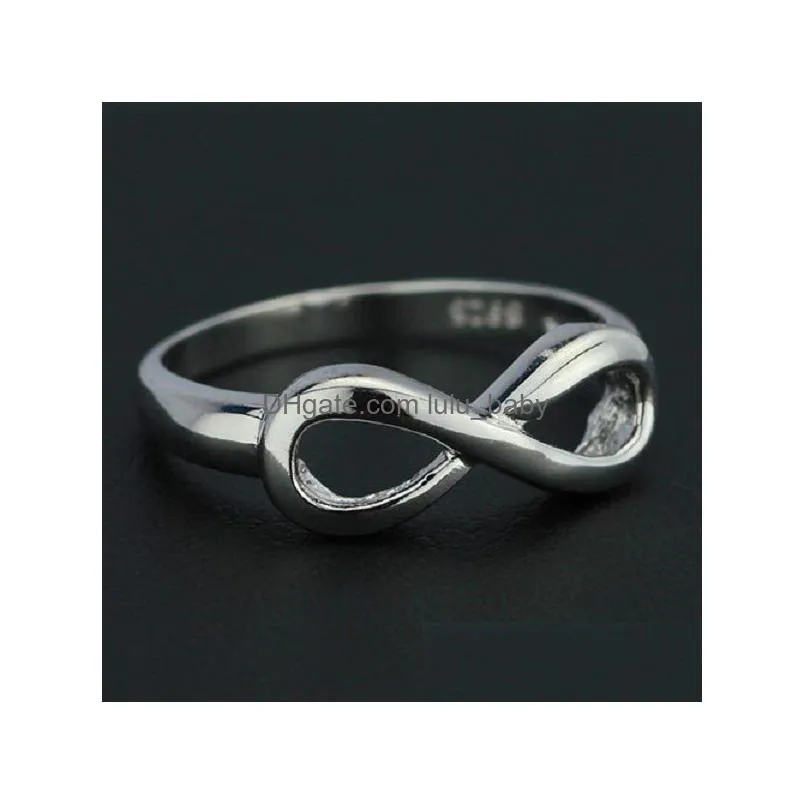  sterling silver infinity ring sign charm band ring for women fashion jewelry gift drop 