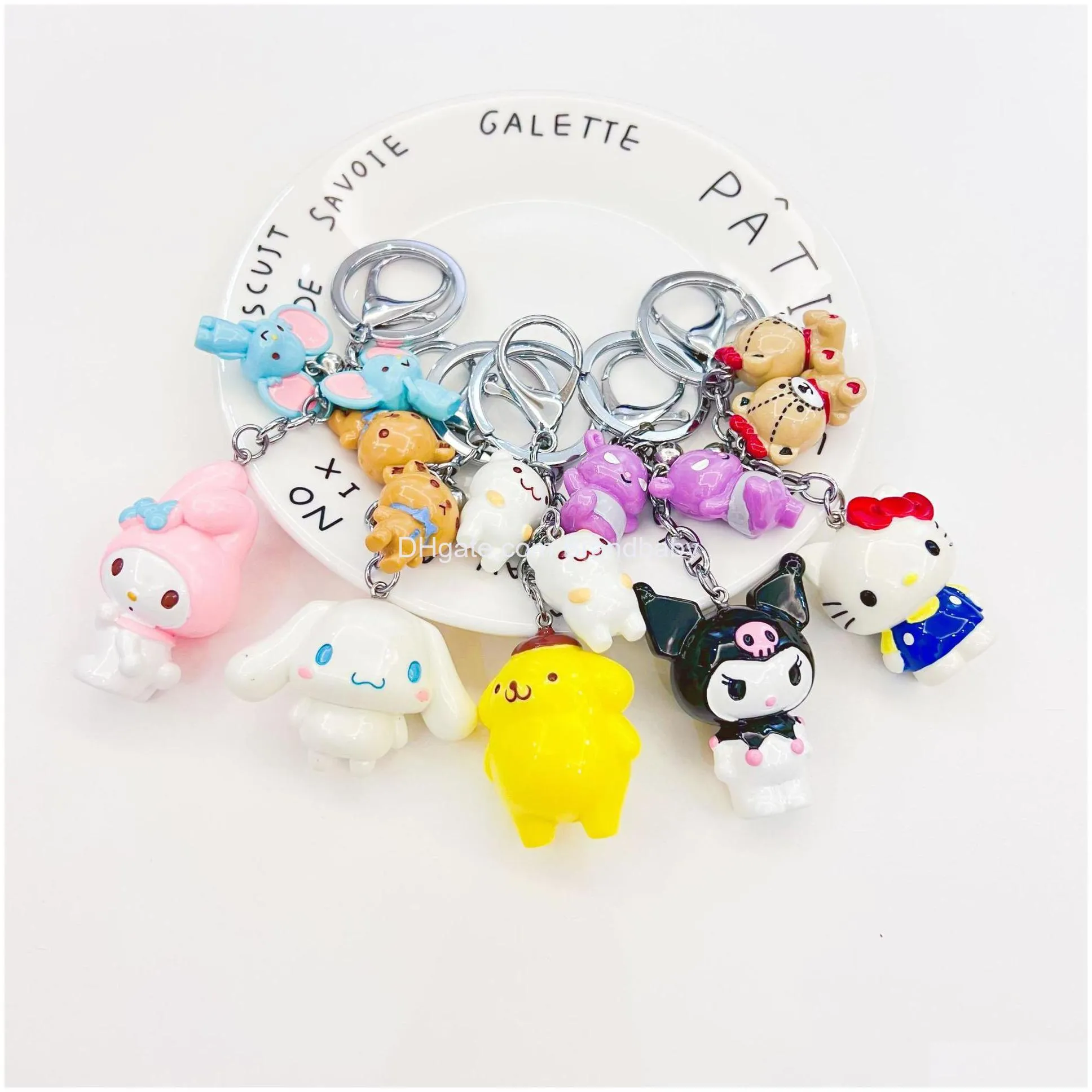 fashion cartoon kawaii bear frog jewelry keychains car backpack key ring accessories