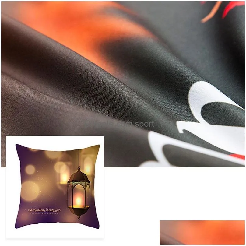 40 styles ramadan home pillow cover islamic fantastic colorful lights sofa cushion case single sided printing pillow case dh1403