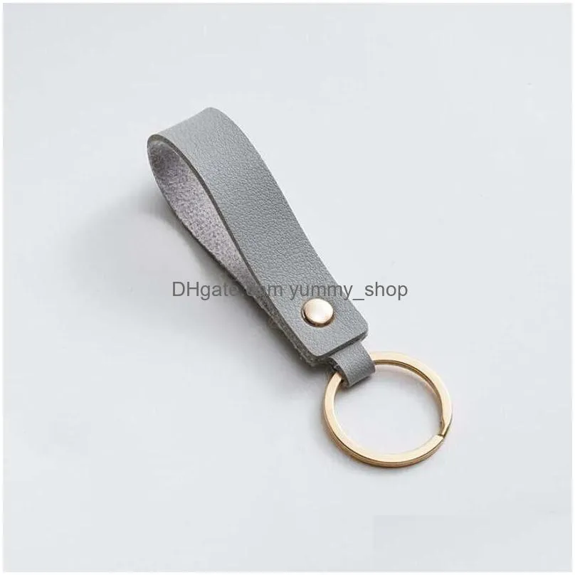 fashion pu leather keychain business gift keyring men women car key strap waist wallet keychains