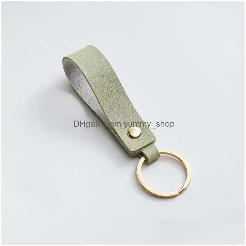 fashion pu leather keychain business gift keyring men women car key strap waist wallet keychains