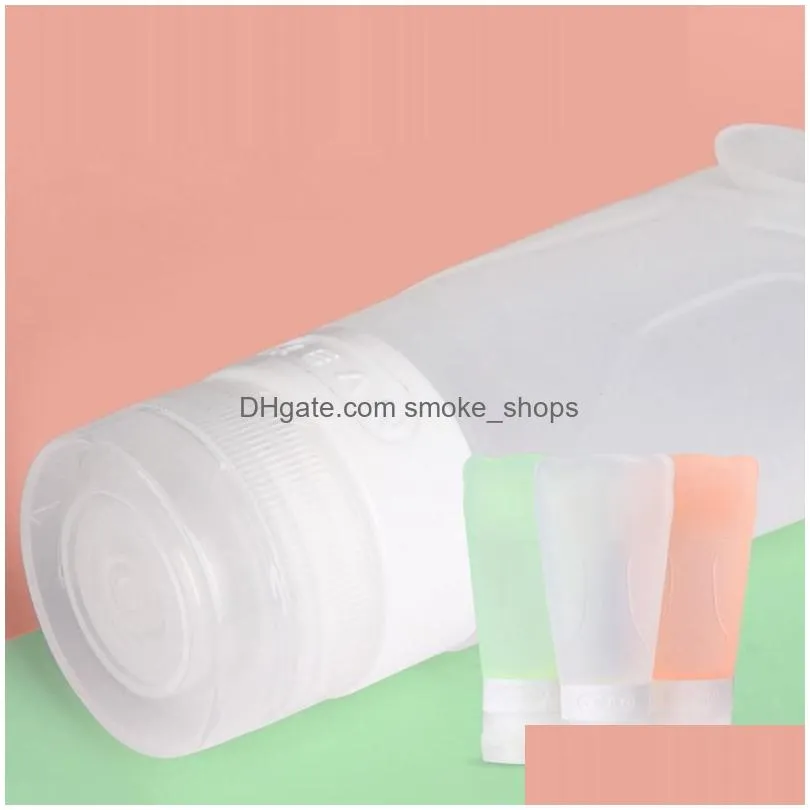 wholesale 83 ml portable soft silicone shampoo cosmetic travel bottles with powerful sucker travel refillable squeezable dh0433