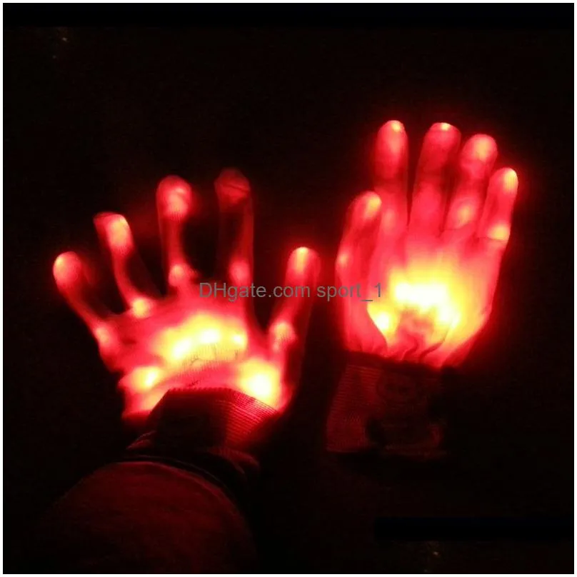 christmas gift led glow gloves party flash lady gloves concert noctilucent glove for man finger luminous glove halloween costume dbc
