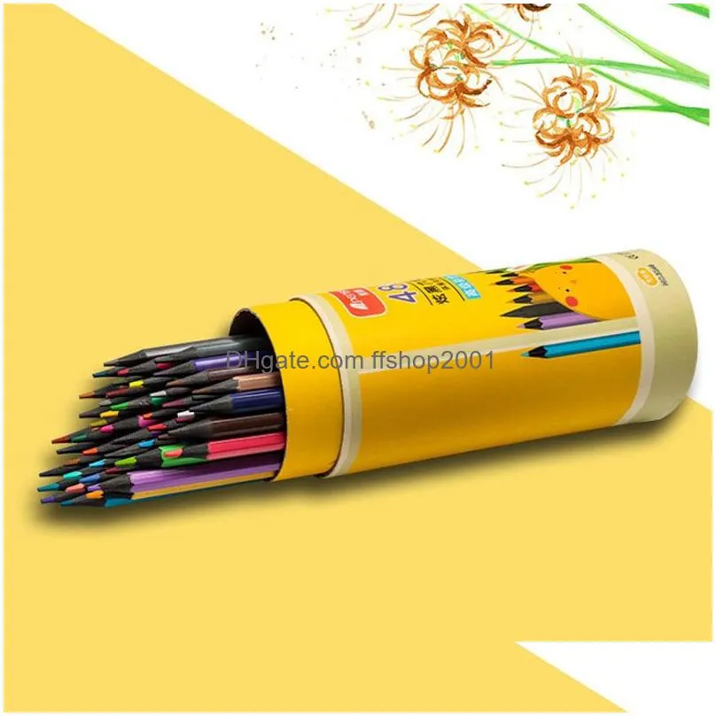 12/18/24/36/48 colors wood watercolor pencil lead hardness hb professional colored pencils art school office supplies vtky2295