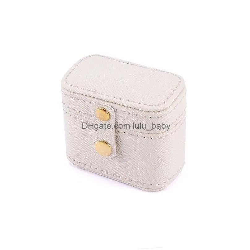 mini pu leather jewelry box portable earrings ring necklace pendant storage cases valentines day gift packing