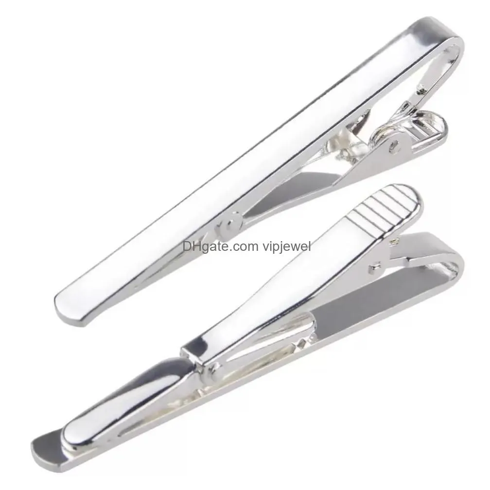 simple tie clips business suits shirt necktie tie bar clasps silver fashion jewelry for men will and sandy drop ship