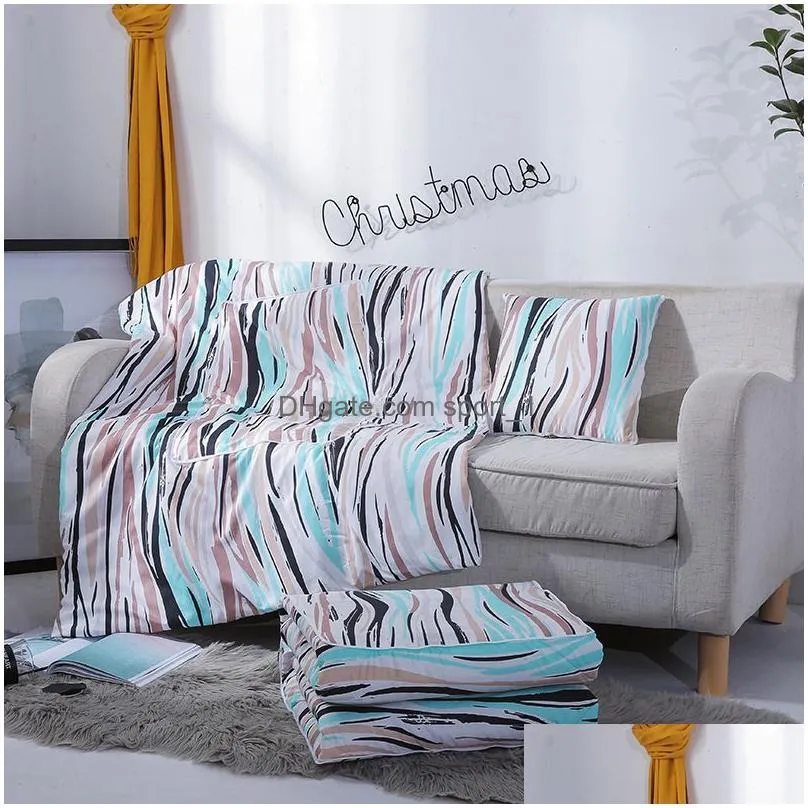 creative multifunction air conditioning comforters quilt foldable pillow quilt summer printed fashion blanket wrap gift customize dbc