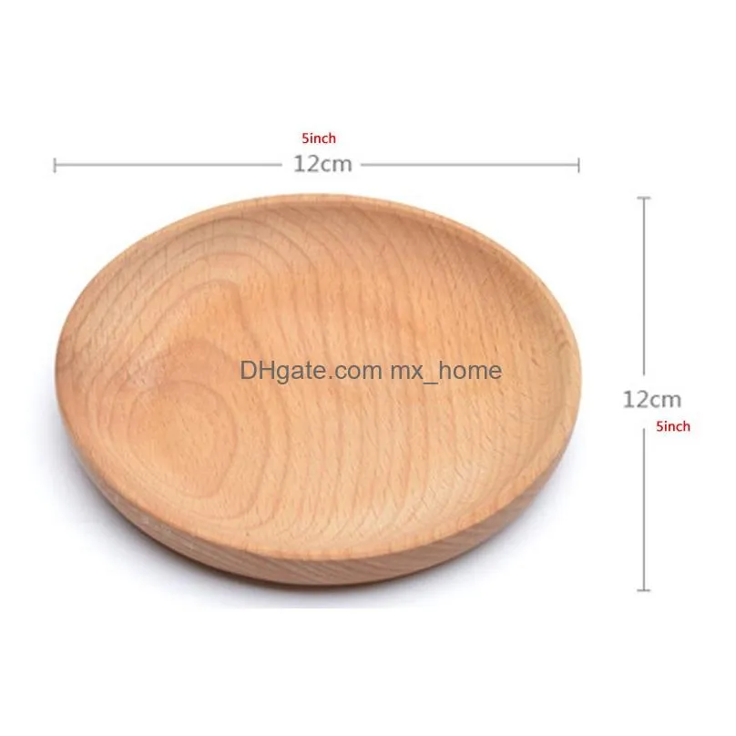 round wooden plate dish dessert biscuits plate dish fruits platter dish tea server tray wood cup holder bowl pad tableware mat vt1578