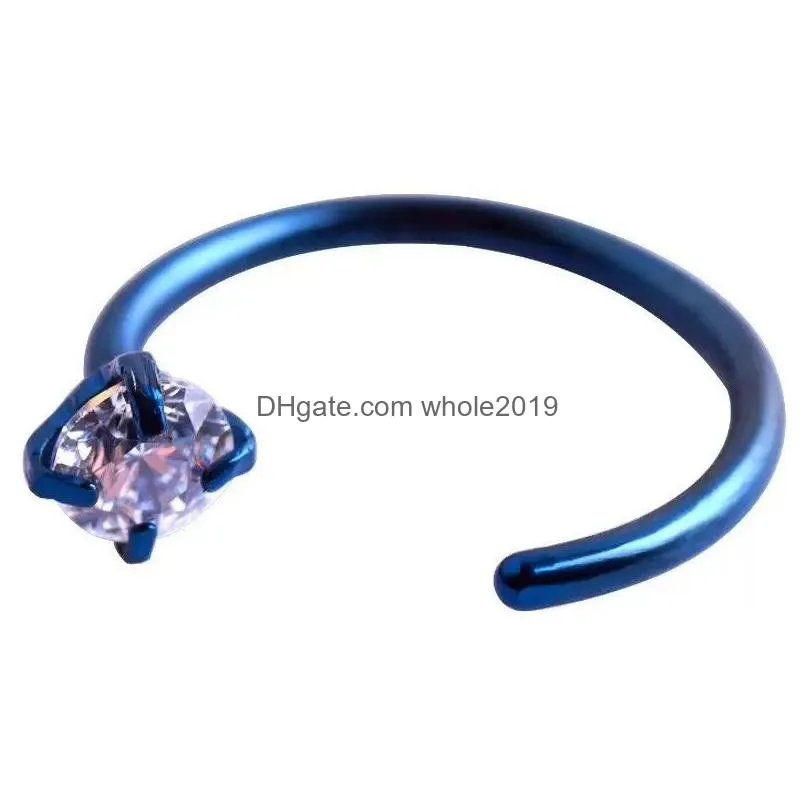 steel hinged segment ring nose septum piercing helix cartilage twist hoop earring cone spike horseshoe ring
