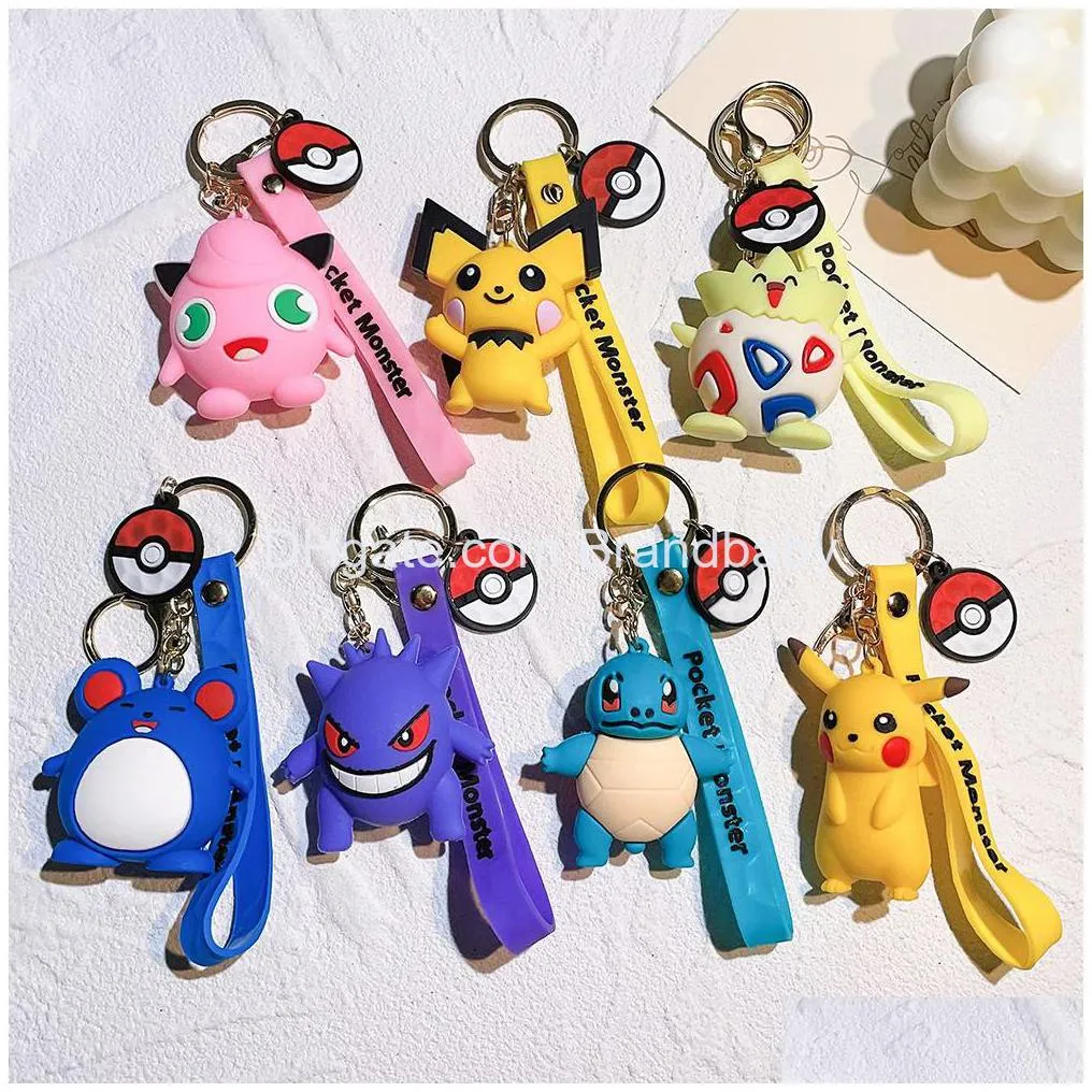 fashion animation character jewelry keychain backpack dinosaur key ring accessories hanger multi colors