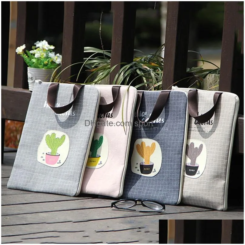 waterproof canvas handbag storage bag large capacity handing bag zipper stationery bag durable multifunction file sundries bags vf1494