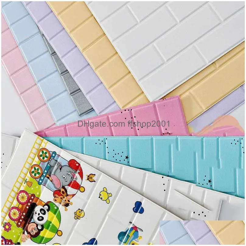 waterproof cartoon foam wall stickers kindergarten children anticollision selfadhesive background wall colorful brick wall stickers