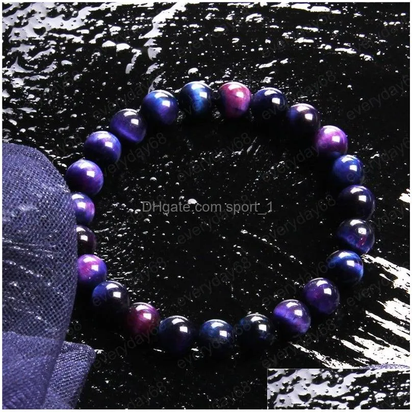 8mm fashion strands natural dream tiger eye stone beaded bracelet men women unisex elastic bracelets jewelry gifts pulsera hombre