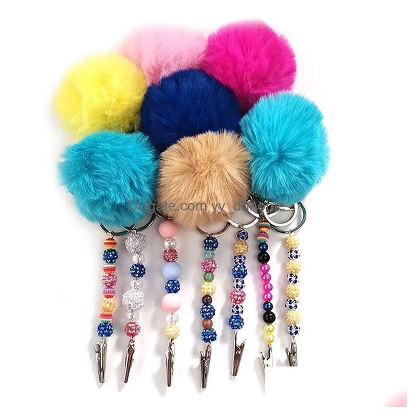 ups credit debit card grabber puller beaded key chain ring for long acrylic nails card puller iron clip keychain