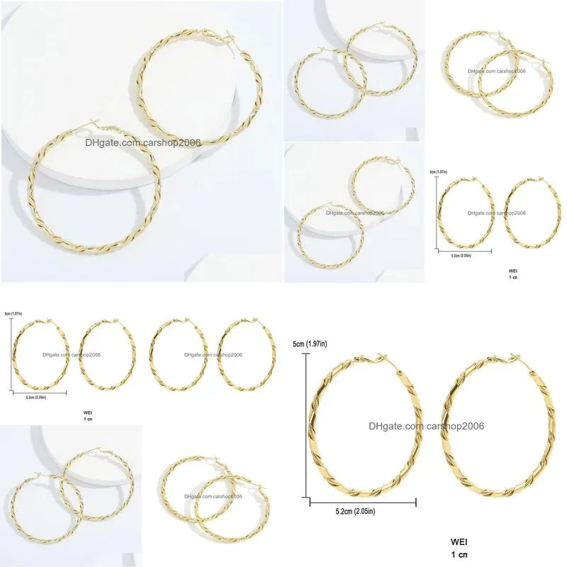 gold color earring for women geometric hoop copper earrings fashion party jewelry