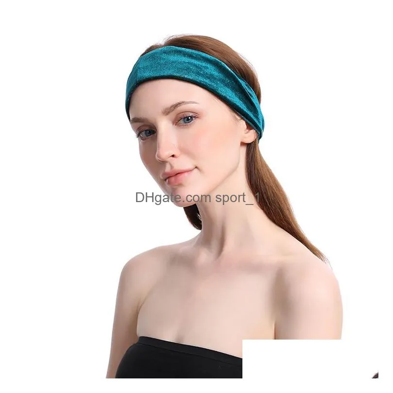 women solid color cross headband sports yoga handmade elastic wide hair band female wash face hairband fashion retro headband vf1518