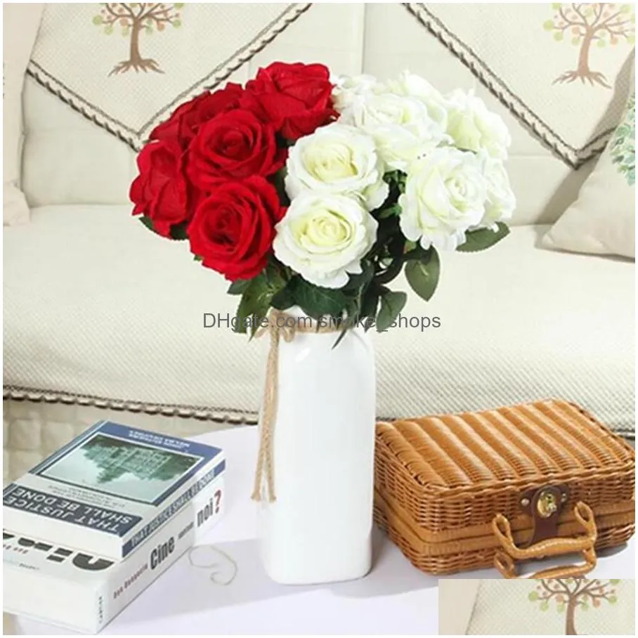 artificial silk flowers single beautiful rose peony diy bouquet home party spring wedding decoration marriage fake flower dh0914