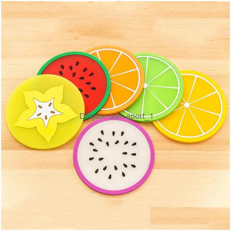  coaster fruit shape silicone cup pad slip insulation pad cup mat pad drink holder drinkware dbc vt0458