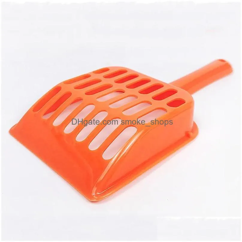 wholesale pet litter shovel plastic pet fecal cleaning spade with handle durable thicken cat litter scoop pets supplies 4 colors