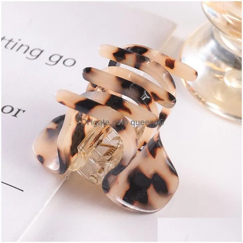 colorful acetate hair clip claw marble leopard print tortoiseshell hairpin clamps for women hair accessories