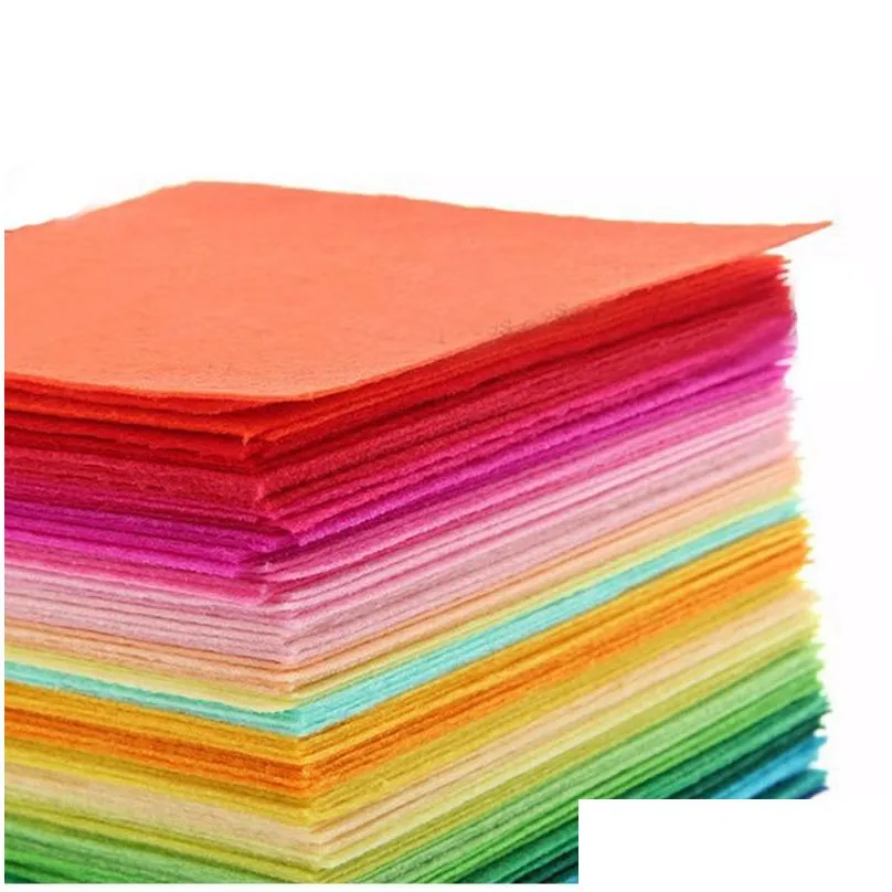 fabric arrival 40pcs 15x15cm non woven felt 1mm thickness polyester cloth felts diy bundle for sewing dolls crafts1