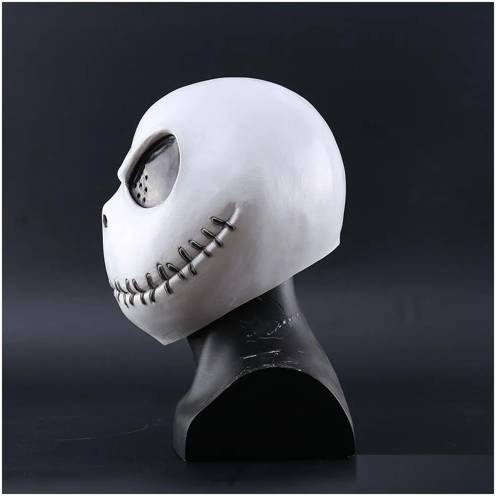  the nightmare before christmas jack skellington white latex mask movie cosplay props halloween party mischievous horror mask