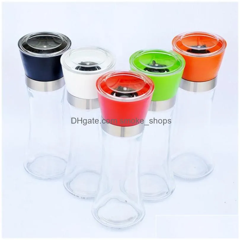 kitchen creative glass pepper mills grinder portable pepper powder grinder machine coarse salt grinder seasoning bottle vtky2250