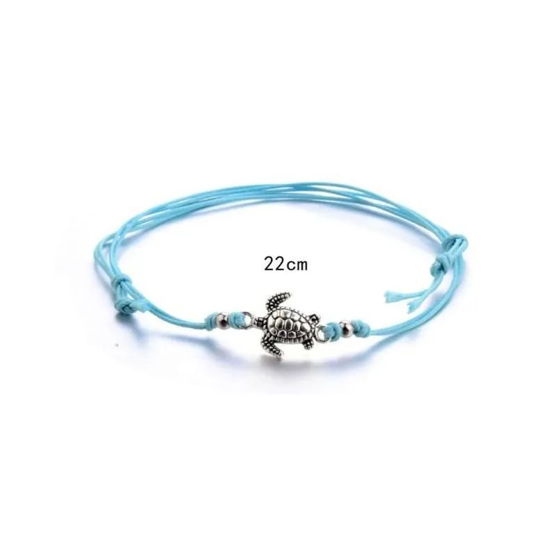 summer beach turtle shaped charm rope string anklets for women ankle bracelet woman sandals on the leg chain foot jewelry