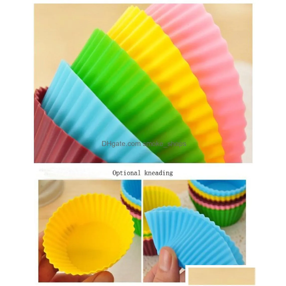 bakeware maker mold 6 color silicone muffin cake cupcake mould case tray baking cup jumbo mould dh0158