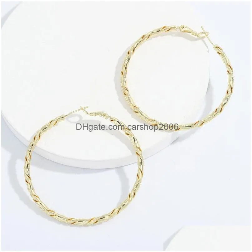 gold color earring for women geometric hoop copper earrings fashion party jewelry