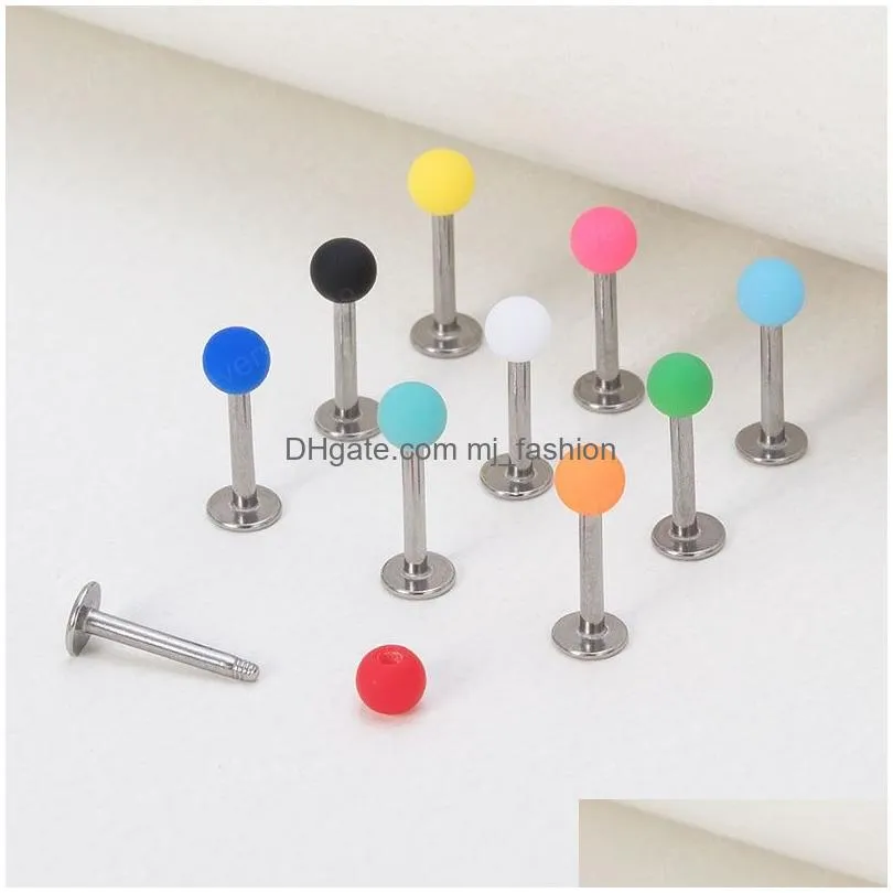 colorful acrylic labret monroe lip ring bar tragus helix ear stud barbell cartilage earring daith piercing body jewelry