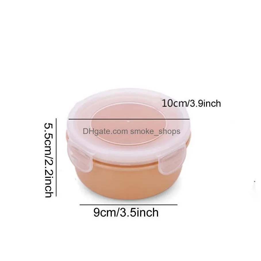 wholesale round mini refrigerator crisper solid food box round crisper refrigerator plastic food storage boxes kitchen tools dh1201