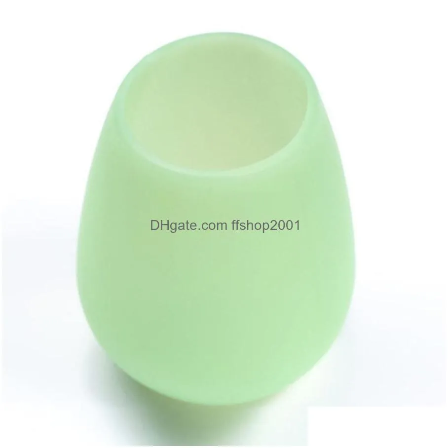 silicone rubber wine glass wine shatterproof beer cups for outdoor bbq camping wine glasses370ml12.5oz dh0171