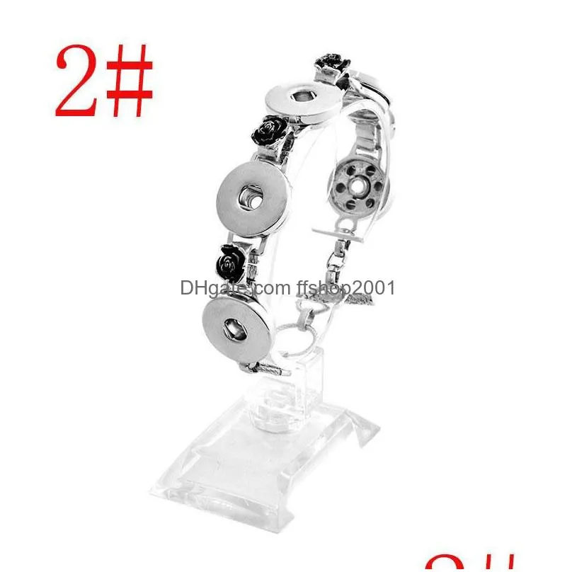 diy noosa chunks bracelets silver plated interchangeable 18mm snap buttons jewelry women fashion bracelet 