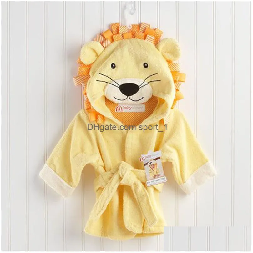 infant baby long sleeve hoodies belt bathing robes sleepwear cute boys girls animal ears bathrobe hooded bath robes towels vt1162